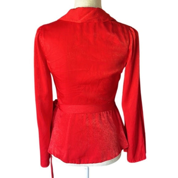L'Academie Red Sexy Low Cut V “The Russell” Blouse- XS - Picture 7 of 14